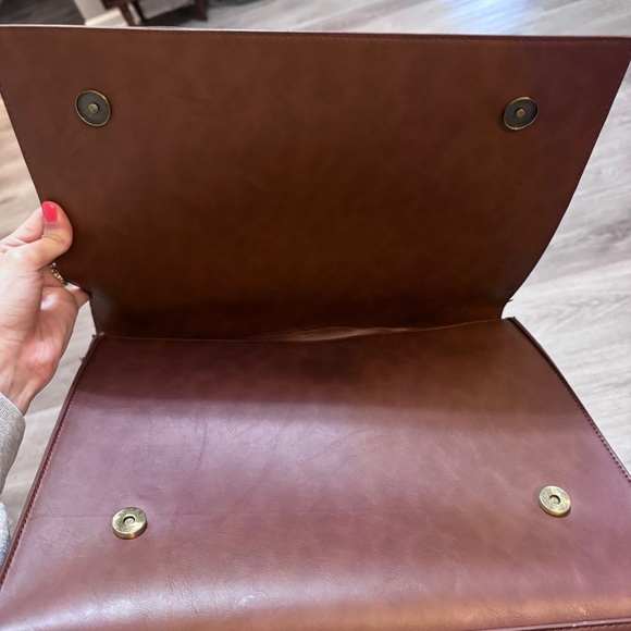 Ecosusi Leather Laptop Messenger Bag Briefcase Satchel Work Brown Bow - Picture 8 of 13